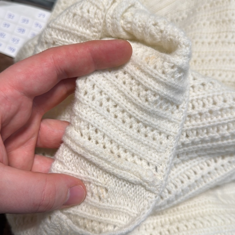 Madewell Pointelle-Stitch Mockneck Sweater in Heather Ivory - Picture 13 of 15